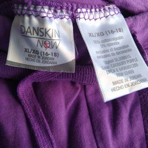 Danskin NOW Purple athleisure shorts, XL/16-18, NWOT